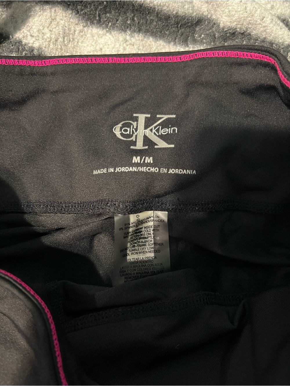 Calvin Klein Black Active bike shorts with Pink Trim